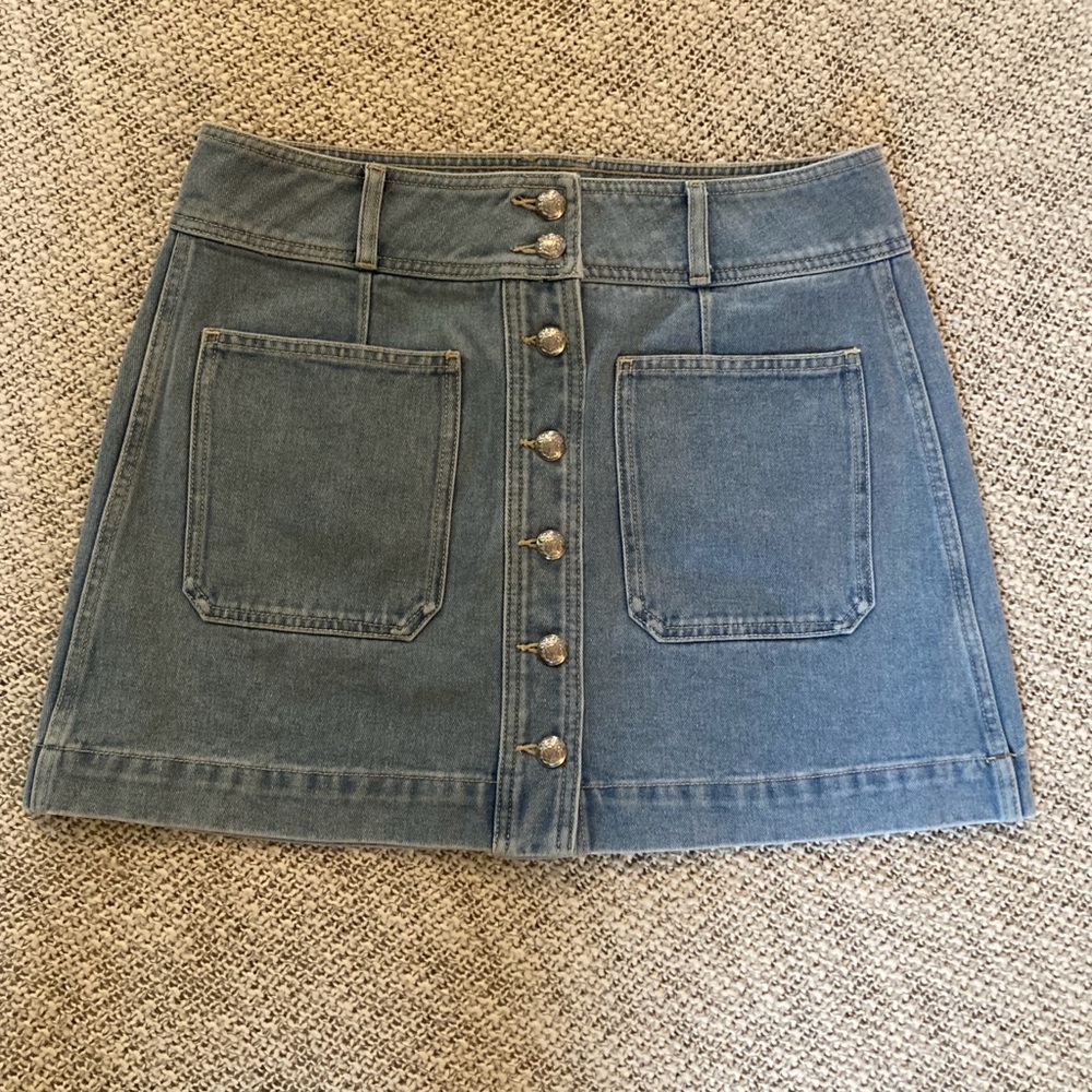 Veronica Beard Revolve Moxie Mini Skirt in Silverwood Blue Size 10 EUC - Picture 5 of 14